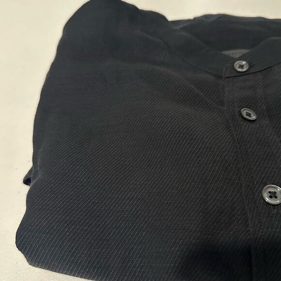 John Varvatos Linen Shirt Band Collar Button Front size XL - Picture 5 of 10